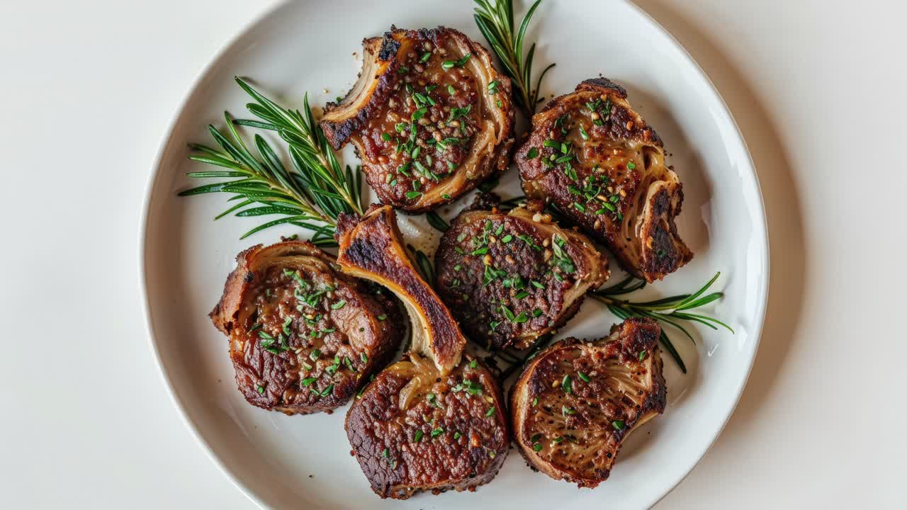 chuletas de cordero asadas con romero