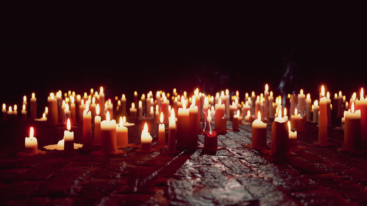 velas brillando en la oscuridad