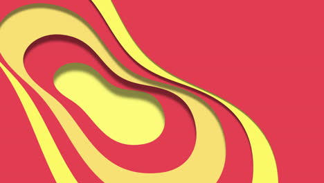 patrón de ondas cortadas de papel amarillo en el gradiente rojo