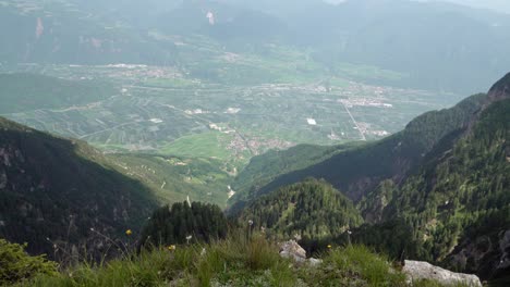 view from mendel - mendola into the valley towards tramin - termeno, auer - ora and neumarkt - egna, south tyrol, italy
