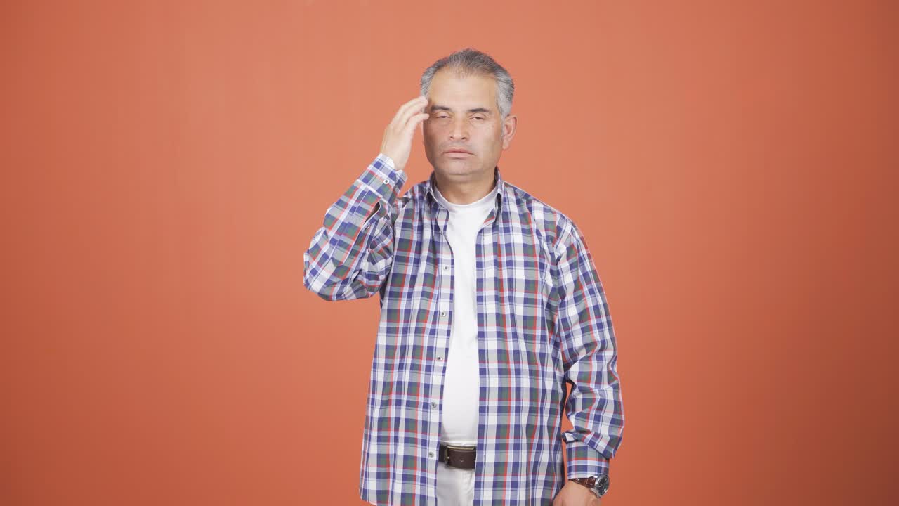 Man with migraine is experiencing pain.