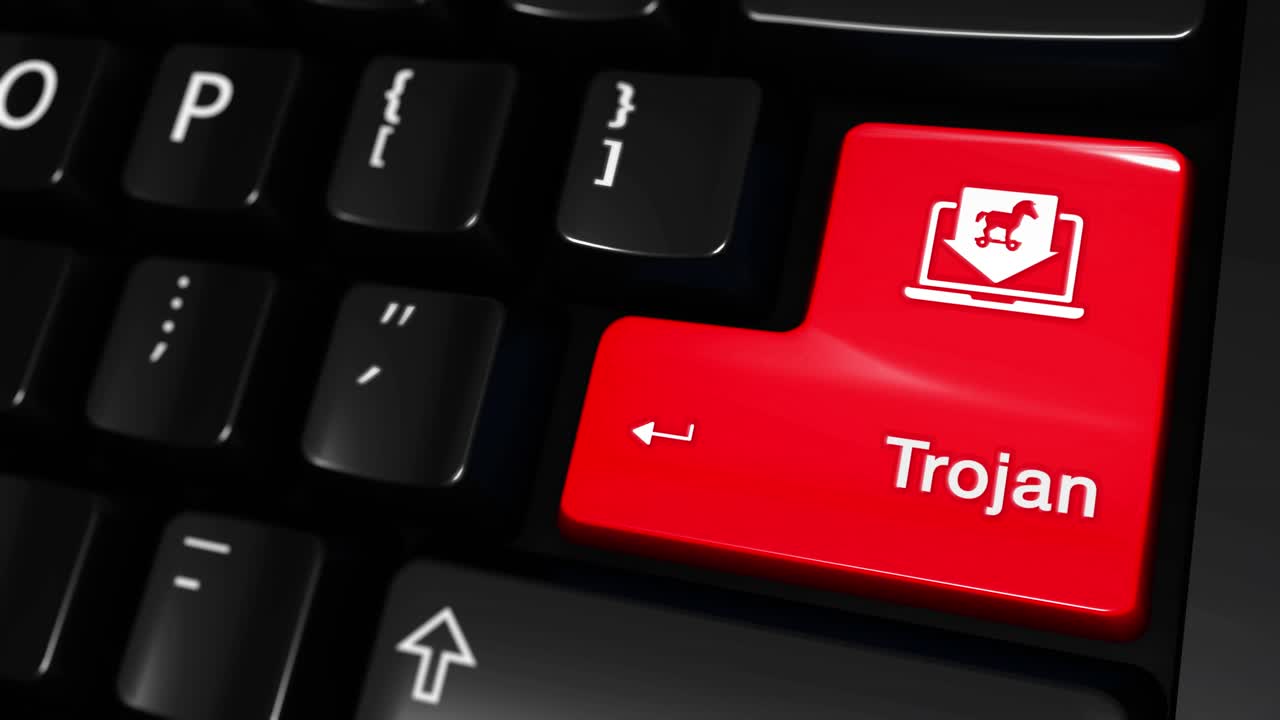 Trojan Key on Computer Keyboard