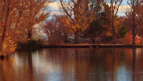 Pesca-De-Finales-De-Otoño-En-Los-Humedales-De-Nevada-En-Un-Amplio-Panorama