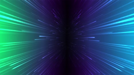 animation of glowing colorful blue and green lines flowing on right and left side of screen