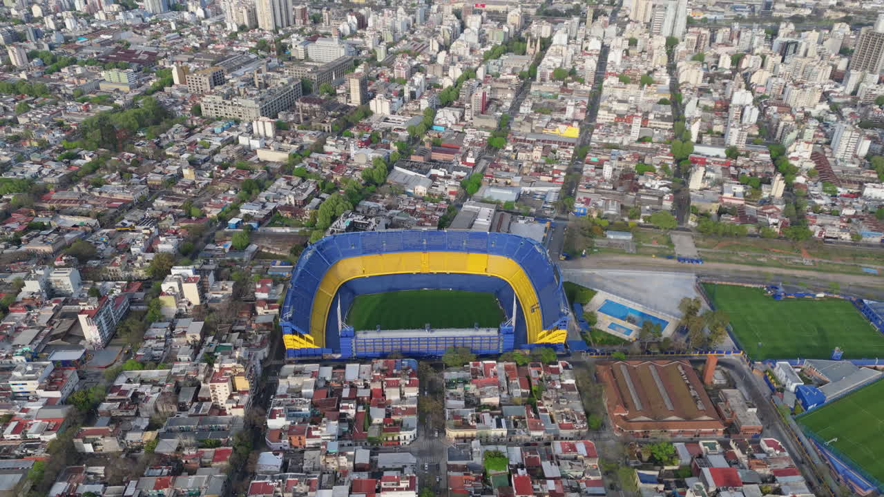 Aerial View of La Bombonera Stadium in Buenos Aires, Argentina