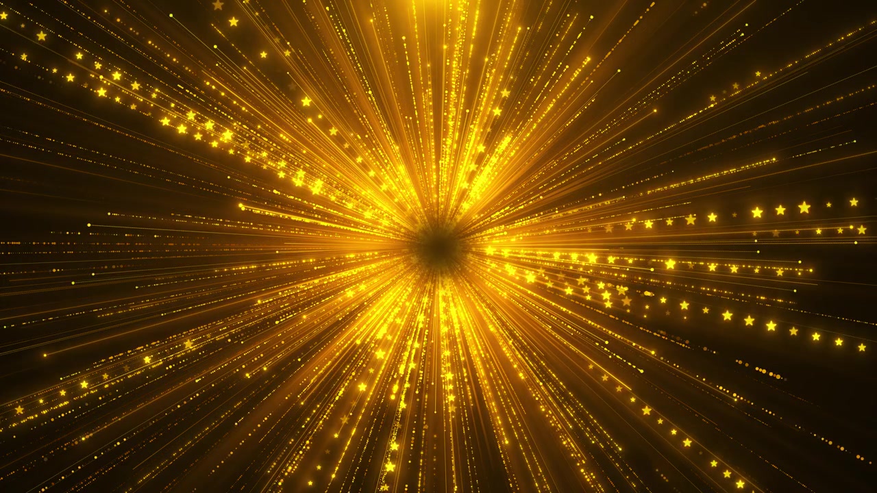 Golden spotlight platform background with overhead beams circular stage lines and dark cinematic