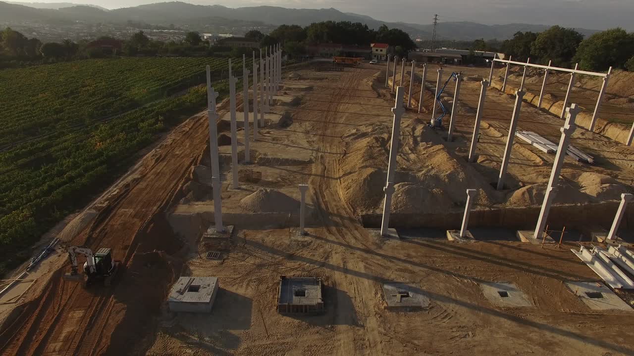 vista aérea maquinaria industrial para la construcción