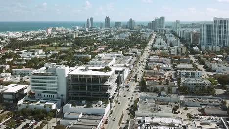 Hermosa-Vista-Panorámica-Y-Toma-Aérea-De-Drones-De-Miami,-Florida,-Estados-Unidos