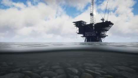 large pacific ocean offshore oil rig drilling platform