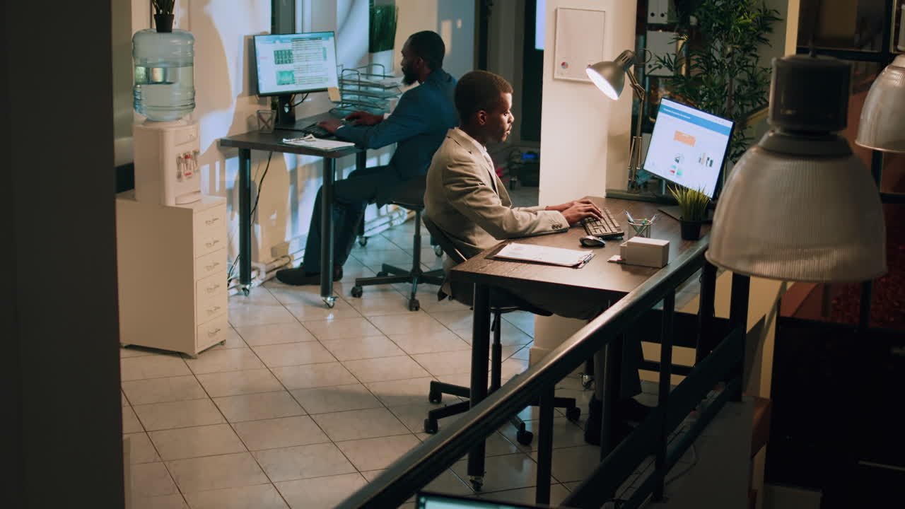 Businessmen working in office