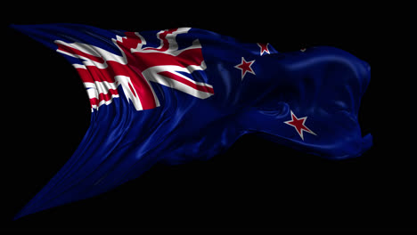 la bandera de nueva zelanda agitando