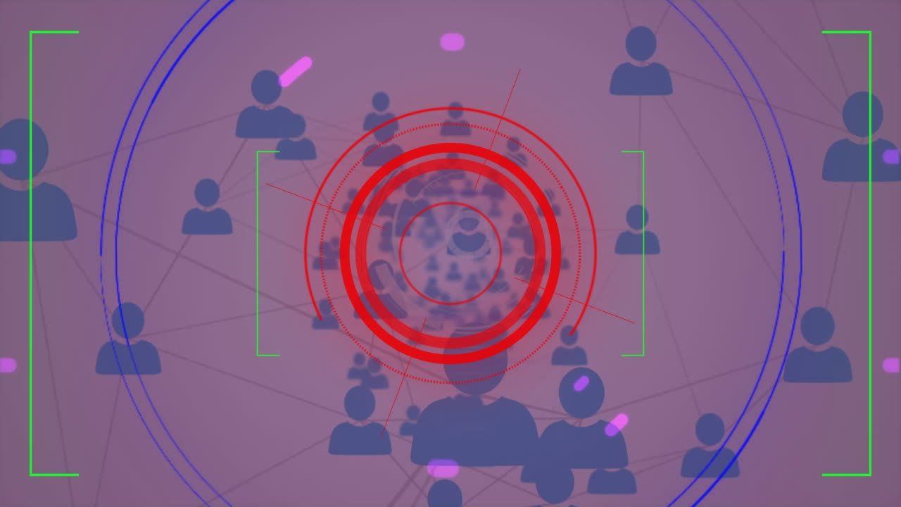 animación del escaneo del alcance sobre los iconos de los medios