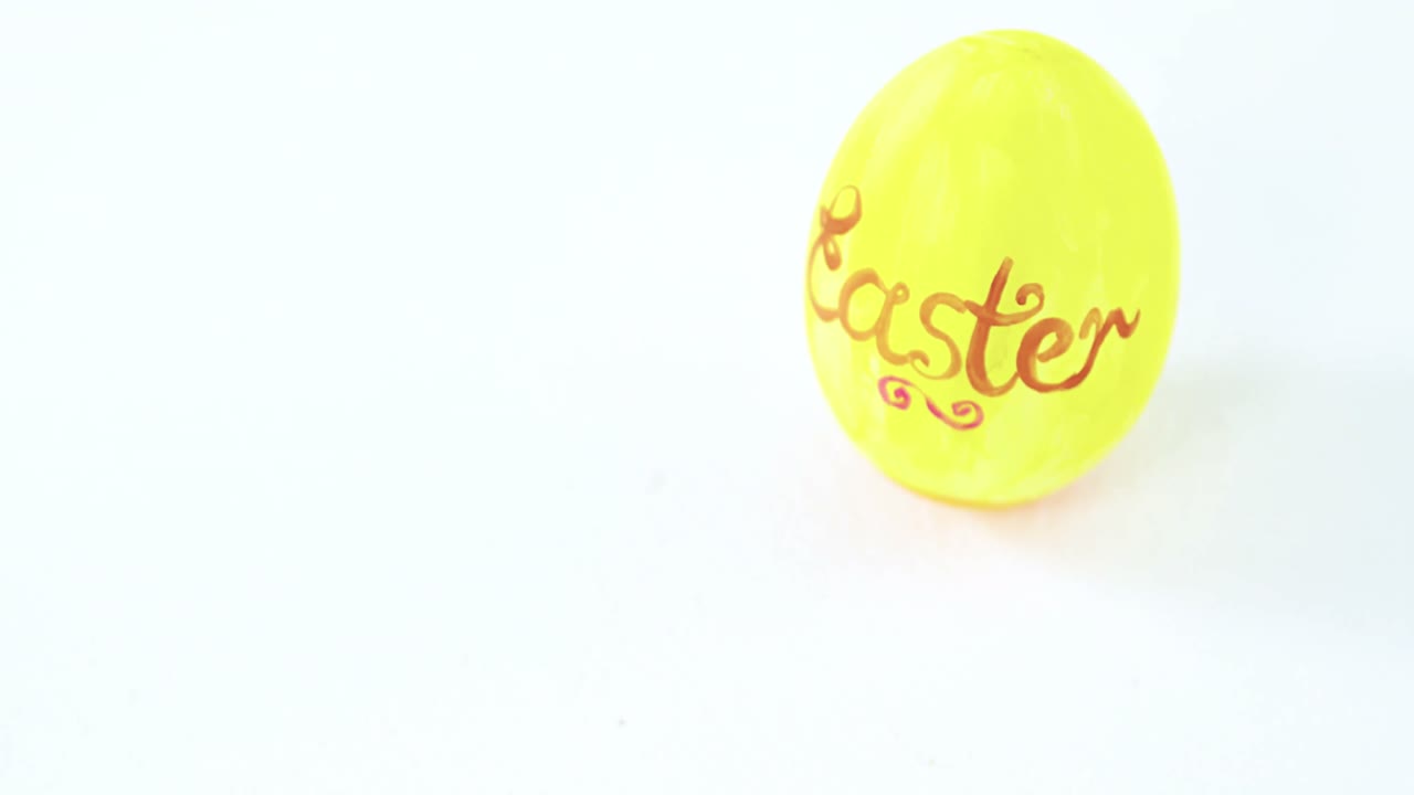 Easter text written on egg