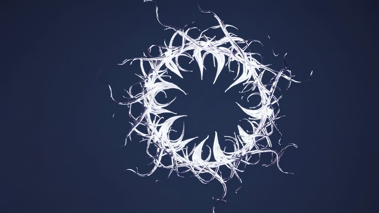 Abstract tangled wire art on black background