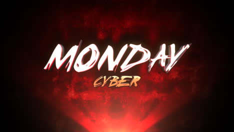 Cyber-Monday-Text-Mit-Roten-Strahlen-Auf-Grunge-Wand