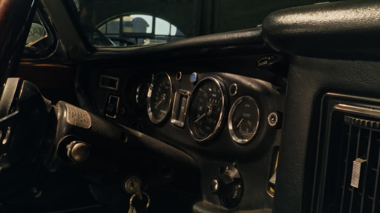 Classic Car Dashboard Close-Up