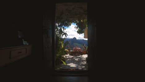 picturesque terrace viewpoint in artenara cave houses