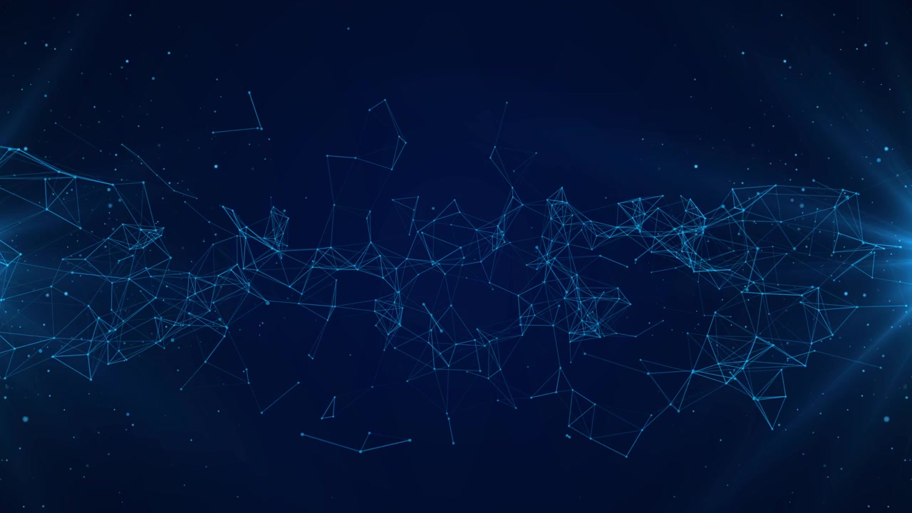Abstract Digital Network Connection with Glowing Blue Nodes