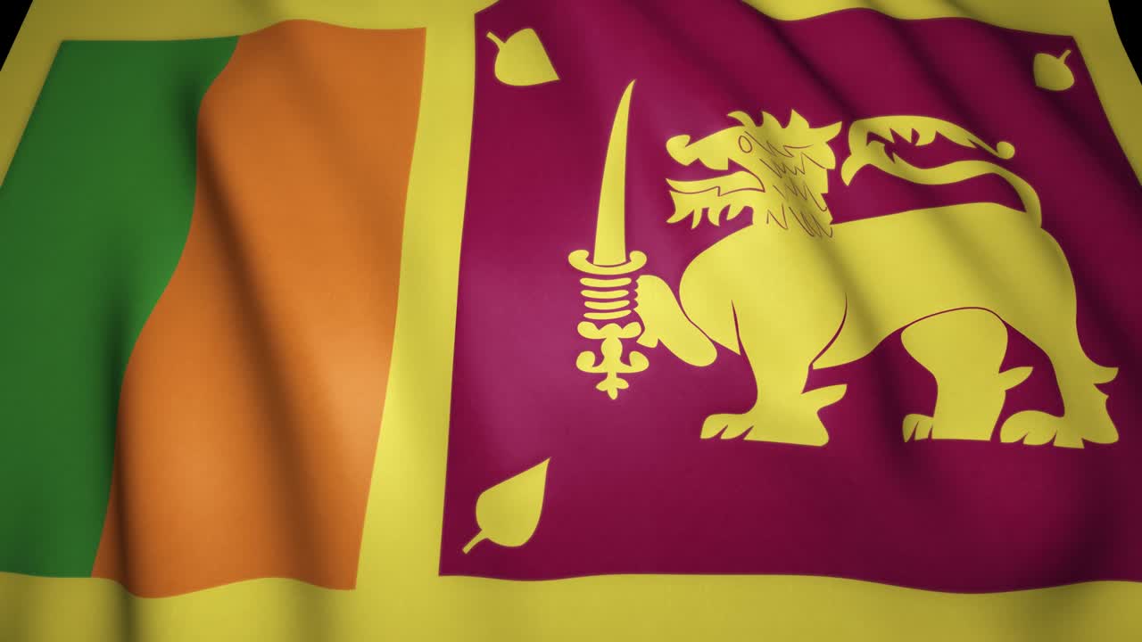Realistinen heiluva Sri Lankan lipun tausta. Silmukka-animaatio.