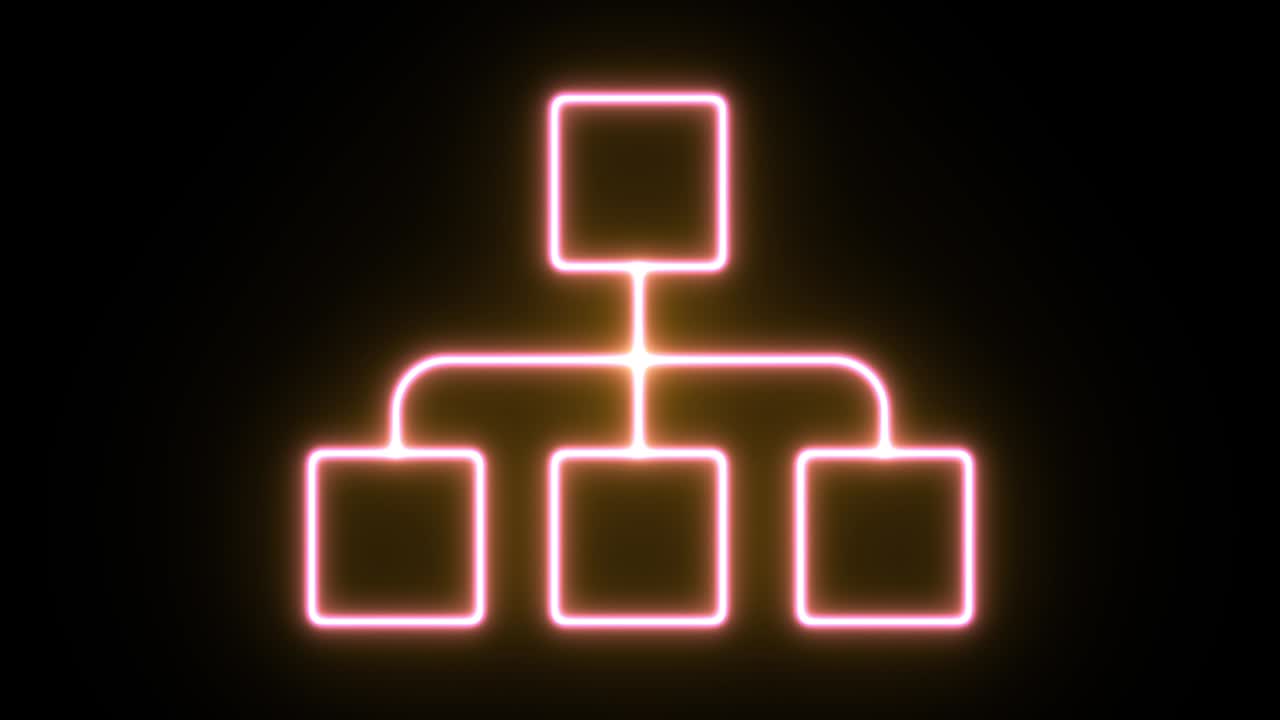 animación de icono de luz de neón. fondo negro 4k uhd.