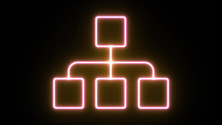 Neon light icon animation. 4K UHD black background.