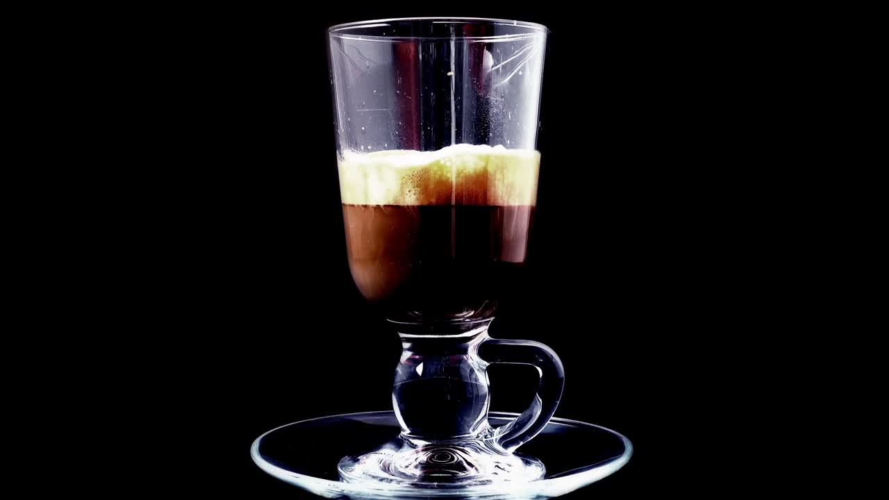 Processo di preparazione del caffè per un cappuccino. Preparazione di un cappuccino.
