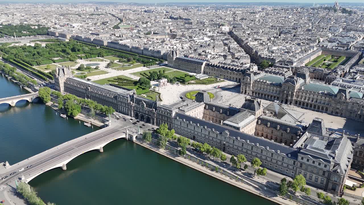 Louvre Museum At Paris Ile De France In France. Beautiful Carousel Garden. Paris City Landscape. Louvre Museum At Paris In Ile De France France. Louvre Pyramid. Cultural Heritage.