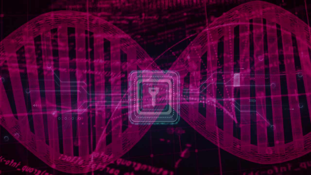animación del procesamiento de datos médicos sobre un fondo oscuro