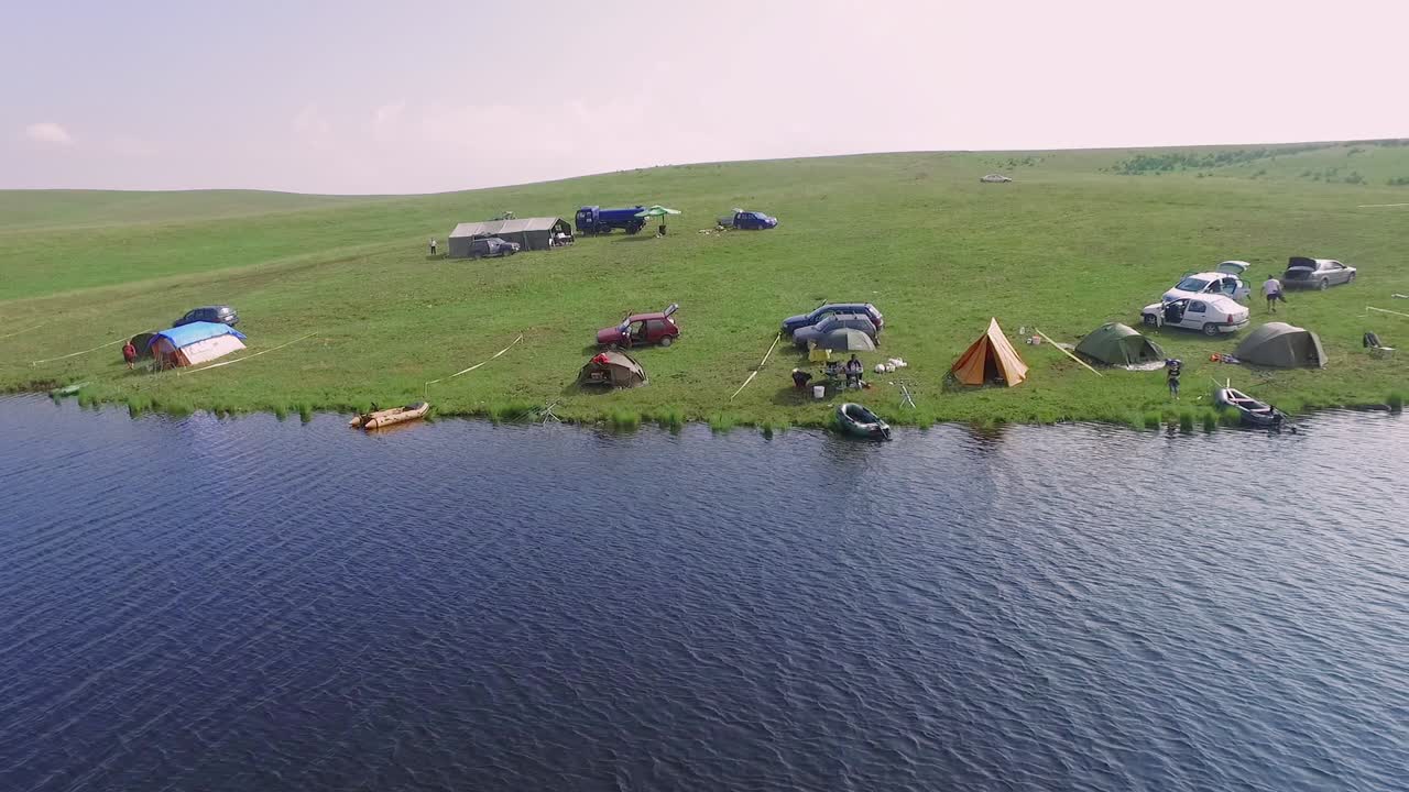 CAMPING BY LAKE - DRONE 2