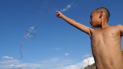 boy flying a kite