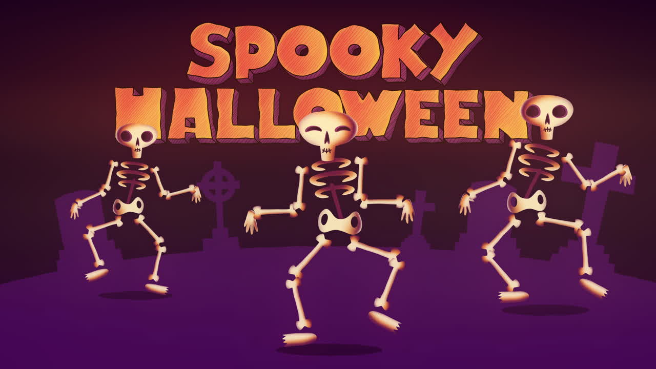 춤추는 해골 애니메이션 모션 그래픽