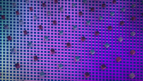 animación de cubos 3d en un patrón sin costuras sobre el fondo del patrón de gradiente de la cuadrícula