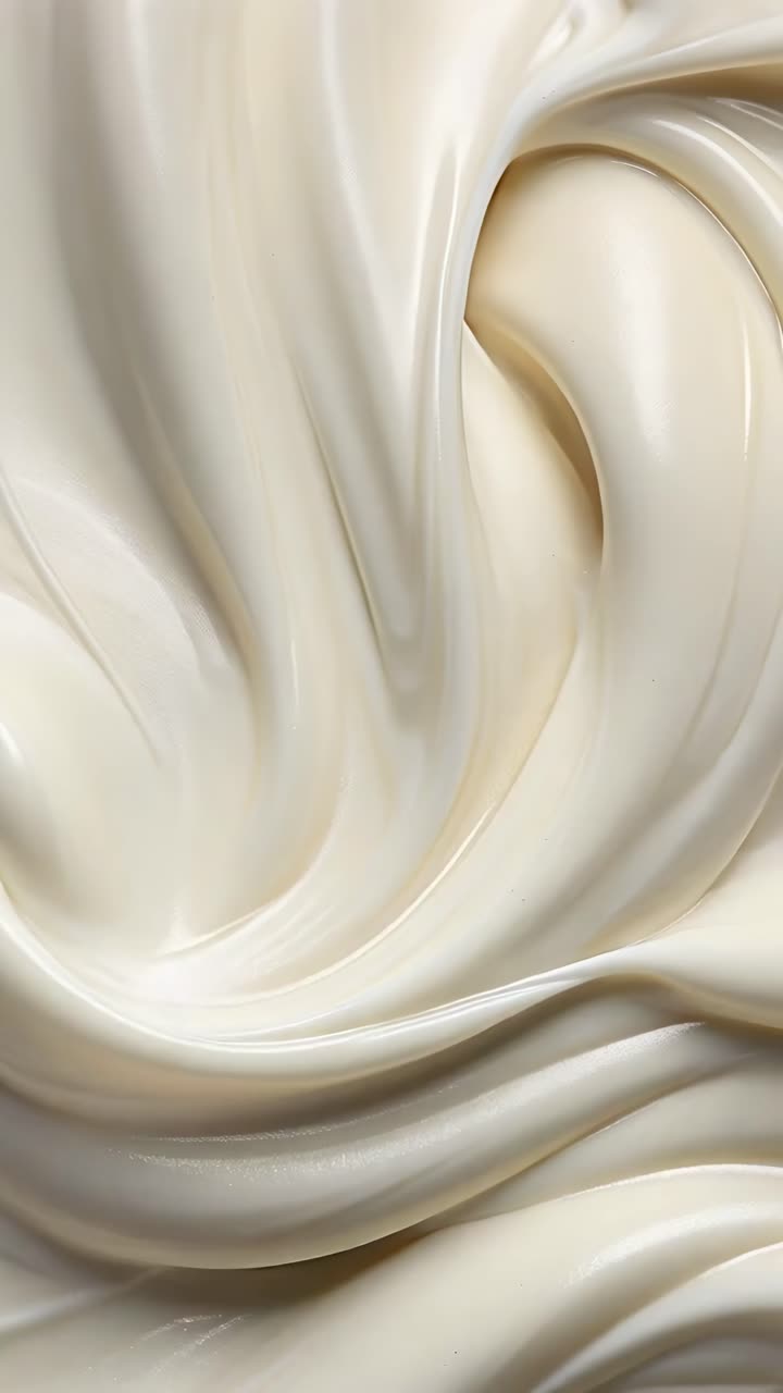 Close-up video of smooth, creamy texture with swirling patterns