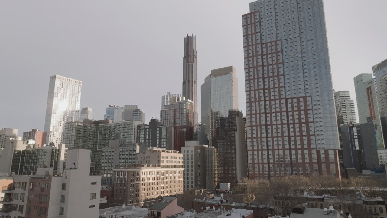 Aerial view of skyscrapers in Downtown Brooklyn