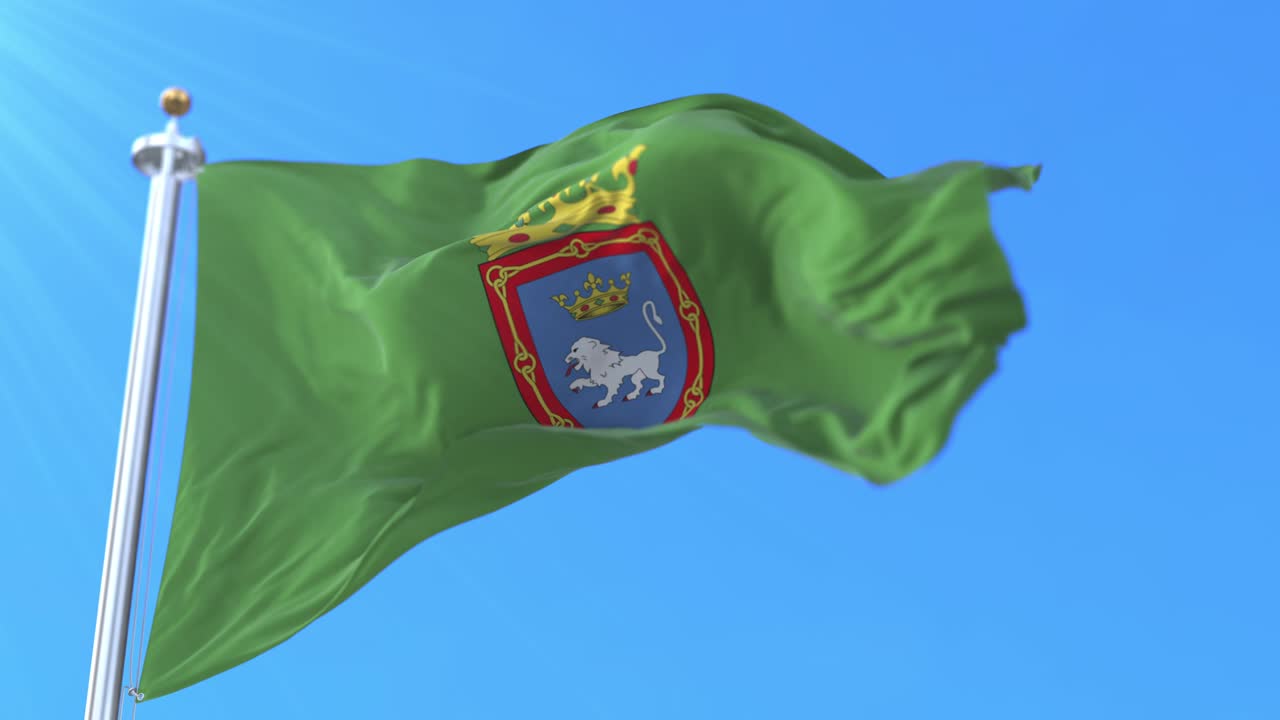 bandera de la ciudad española de pamplona en navarra, españa - bucle