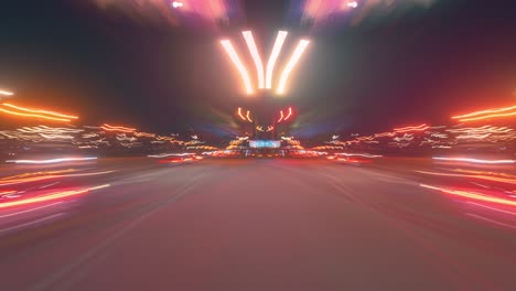 symmetrical hyperlapse fast motion at the night street