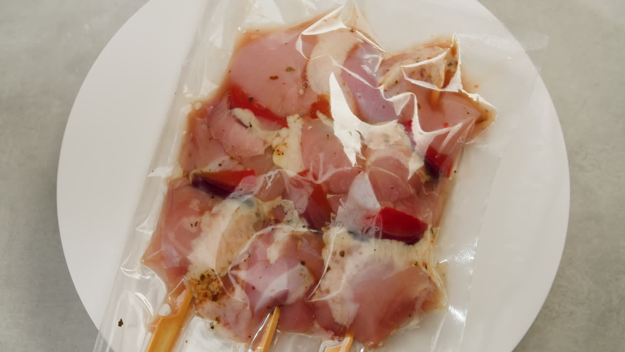 Marinated Chicken Skewers in Vacuum Seal