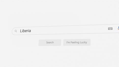 searching for liberia on internet browser