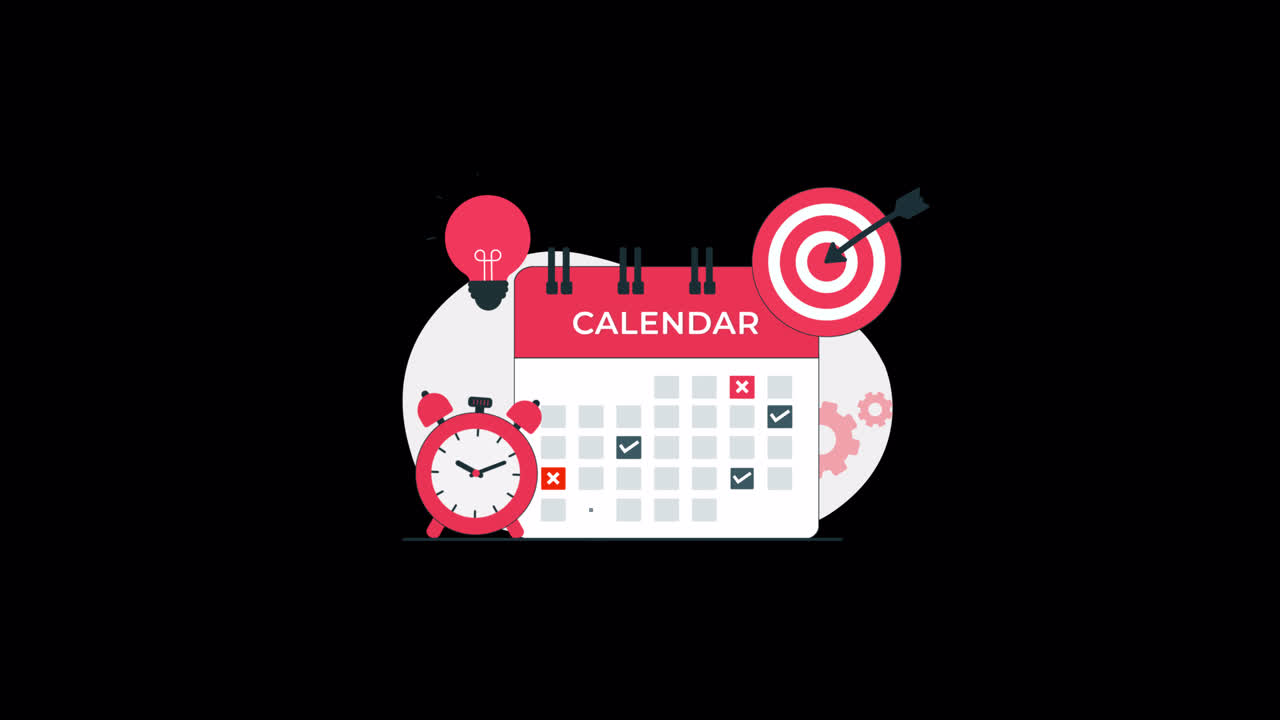 Animeret kalender og vækkeur til planlægning og målsætning