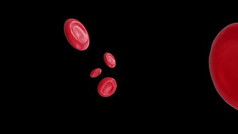 animation of red blood cells over black background