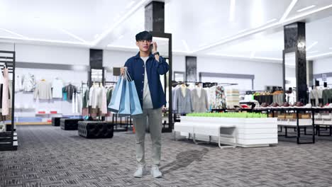 hombre comprando en un centro comercial moderno