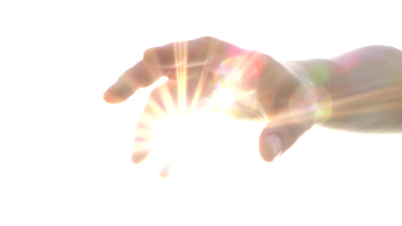 빛, 축복, 신, 천사와 함께 도움의 손을 는 것