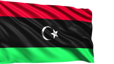 flag of libya with fabric structure in the wind (alpha channel, loopable)