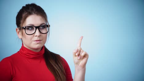 woman say no by shaking head, disagree sign 4k