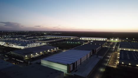 Aerial Evening, Industrial Park Facilities in Reynosa, Tamaulipas, Mexico