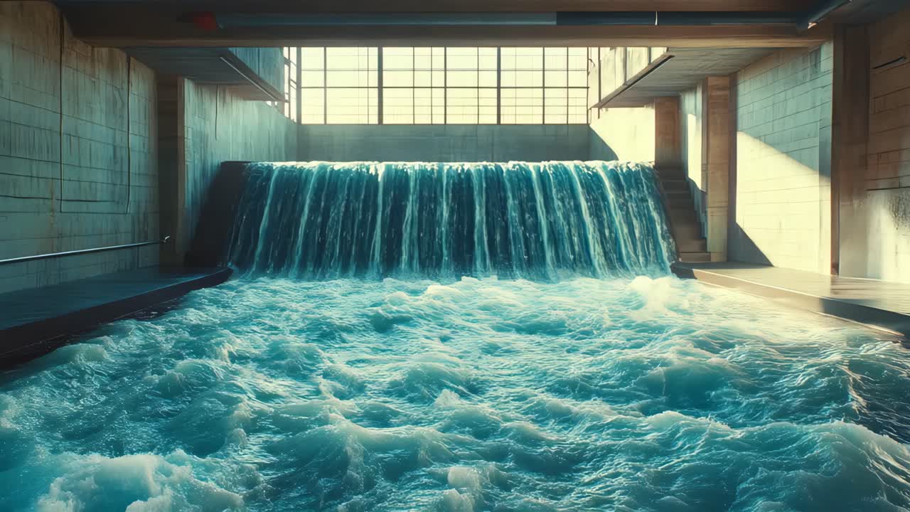 Industrial Waterfall Interior