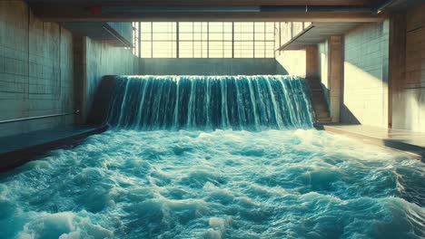 industrial waterfall interior