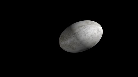 haumea, planeta enano, en rotación. bucle