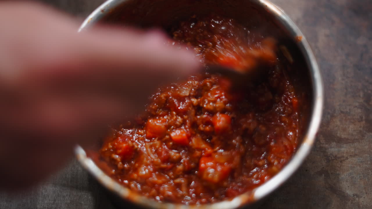 Preparing Bolognese Sauce in a Pot