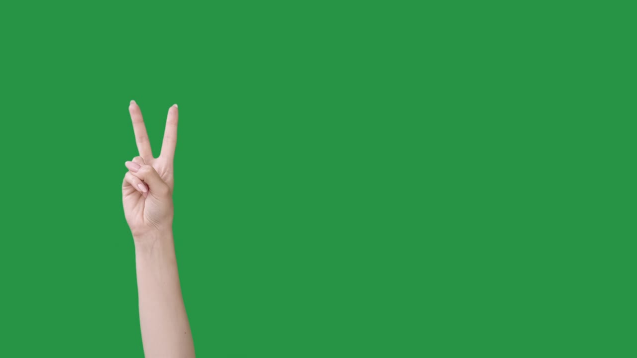 peace gesture fan support hand V sign two fingers